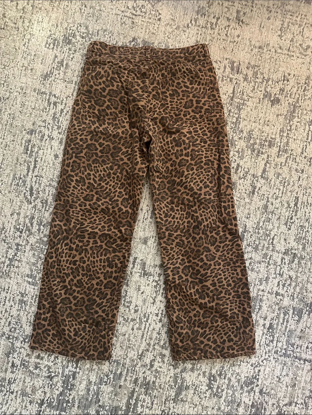 GAP Kids Leopard Print Wide-Leg Jeans - Brown/Black